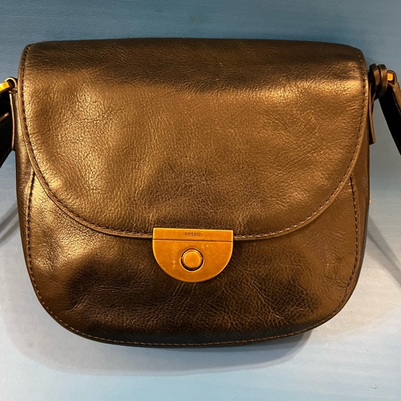 Fossil Bags Fossil Leather Shoulder Bag Black Poshmark